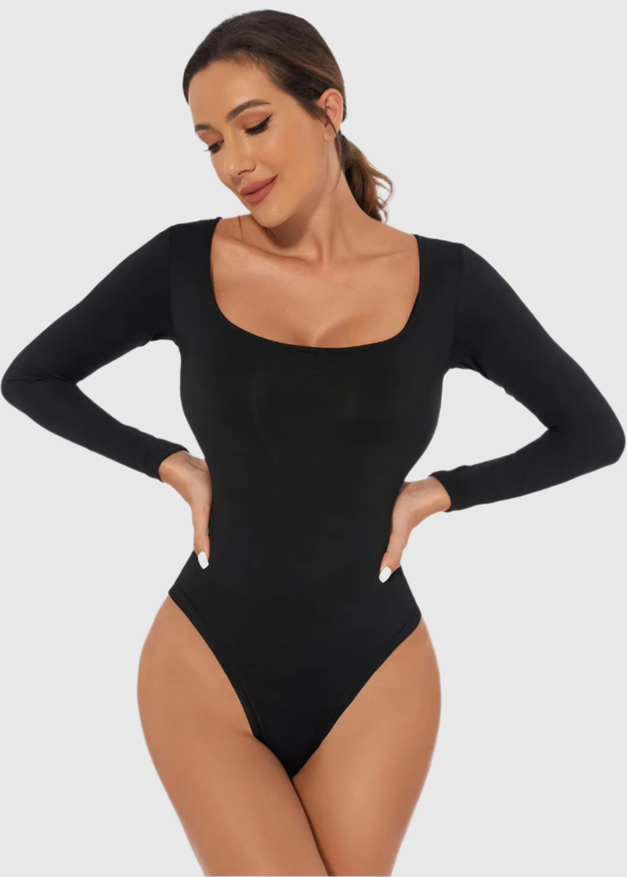 2025 Spring Female Underwear One-Piece Bodysuit Long Sleeve Seamless Waist Trainer Body Shaper Sheath Flat Belly Shapewear Woman