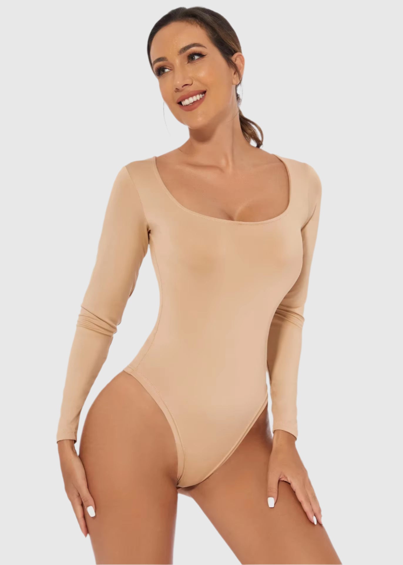 2025 Spring Female Underwear One-Piece Bodysuit Long Sleeve Seamless Waist Trainer Body Shaper Sheath Flat Belly Shapewear Woman