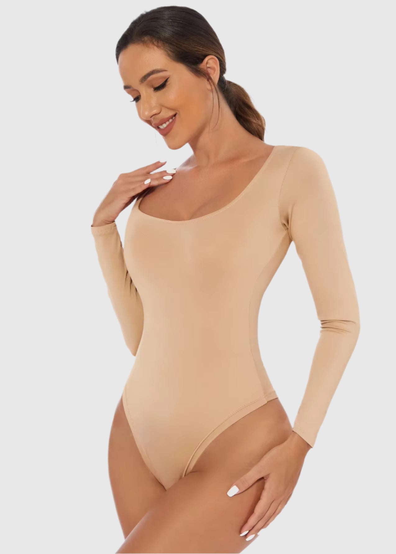 2025 Spring Female Underwear One-Piece Bodysuit Long Sleeve Seamless Waist Trainer Body Shaper Sheath Flat Belly Shapewear Woman