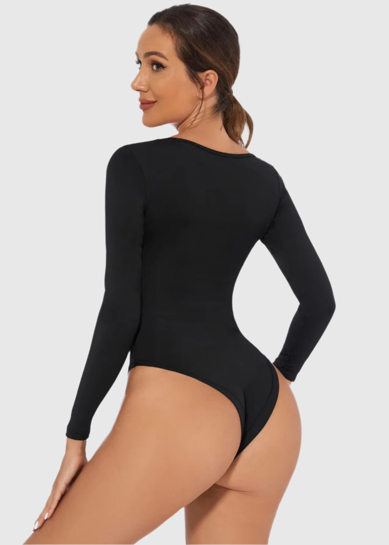 2025 Spring Female Underwear One-Piece Bodysuit Long Sleeve Seamless Waist Trainer Body Shaper Sheath Flat Belly Shapewear Woman